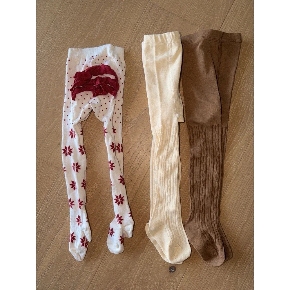 Toddler Girls Pantyhose Tights Size 18-24 Months And Up Various Colors 3 Pairs